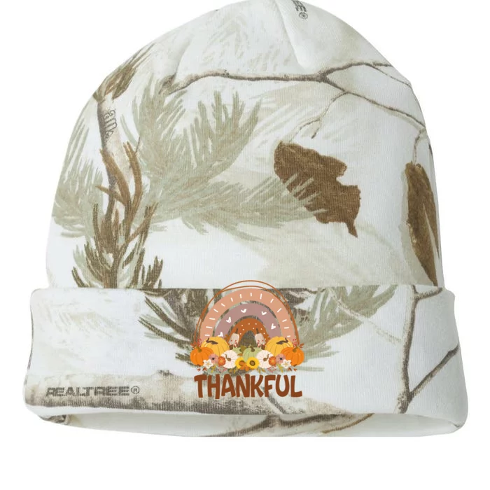 Thankful Pumpkin Patch Cute Rainbow Holiday Kati - 12in Camo Beanie