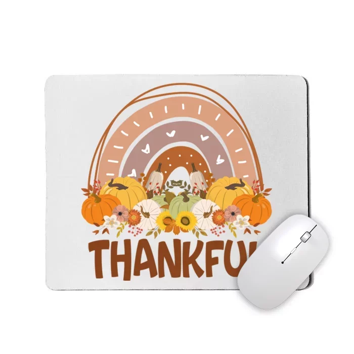 Thankful Pumpkin Patch Cute Rainbow Holiday Mousepad