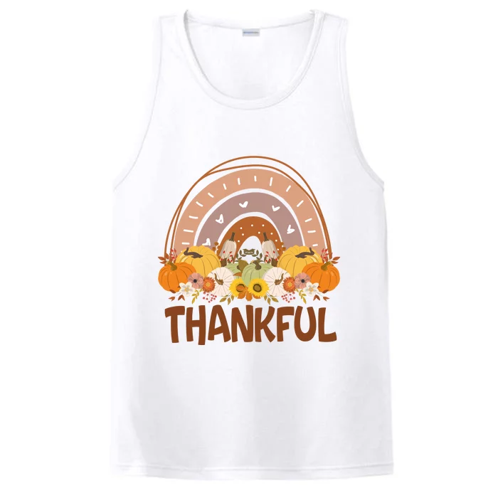 Thankful Pumpkin Patch Cute Rainbow Holiday Performance Tank