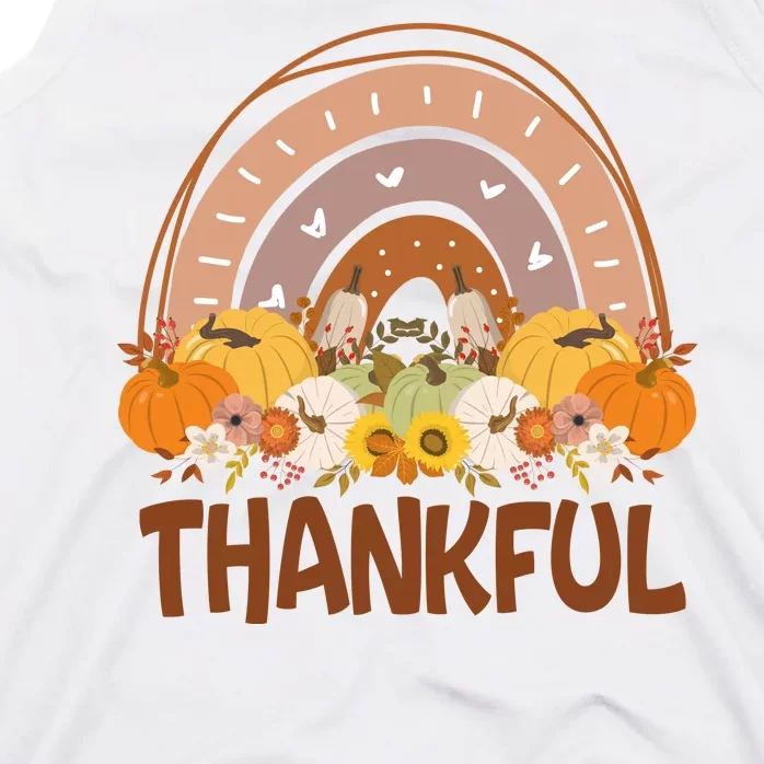 Thankful Pumpkin Patch Cute Rainbow Holiday Tank Top