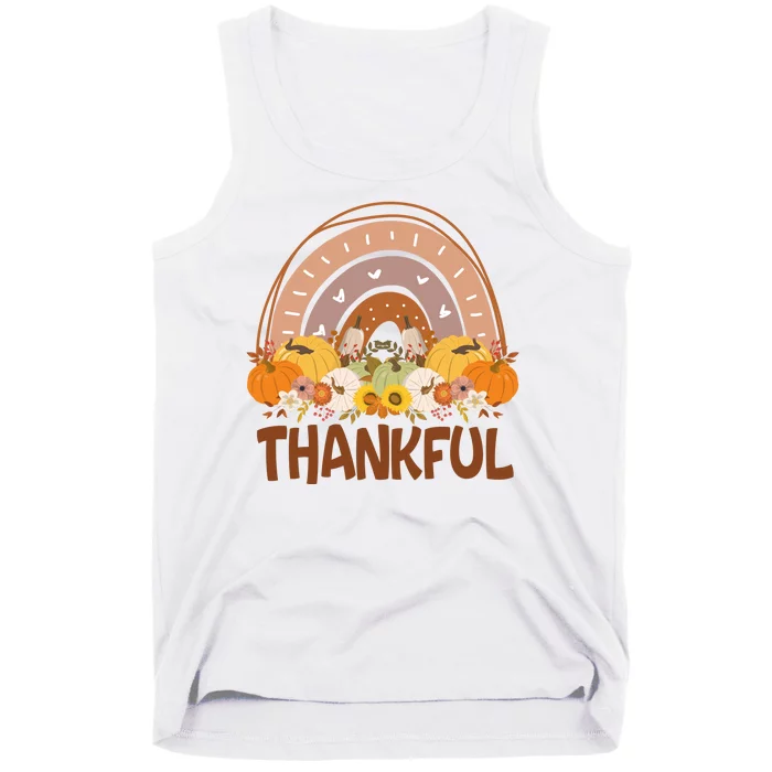 Thankful Pumpkin Patch Cute Rainbow Holiday Tank Top