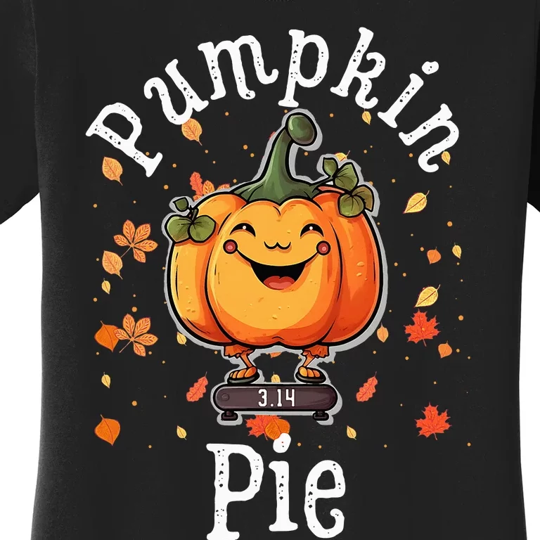 Thanksgiving Pumpkin Pi Funny Autumn Math Teacher Fall Women's T-Shirt