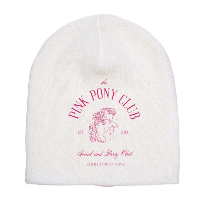 The Pink Pony Club Social And Party Club Short Acrylic Beanie