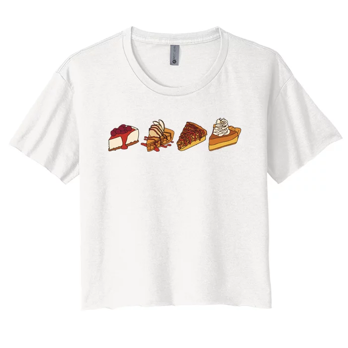 Thanksgiving Pie Pumpkin Women's Crop Top Tee