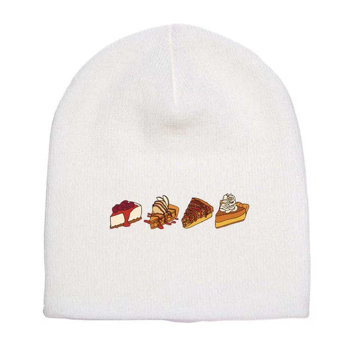 Thanksgiving Pie Pumpkin Short Acrylic Beanie