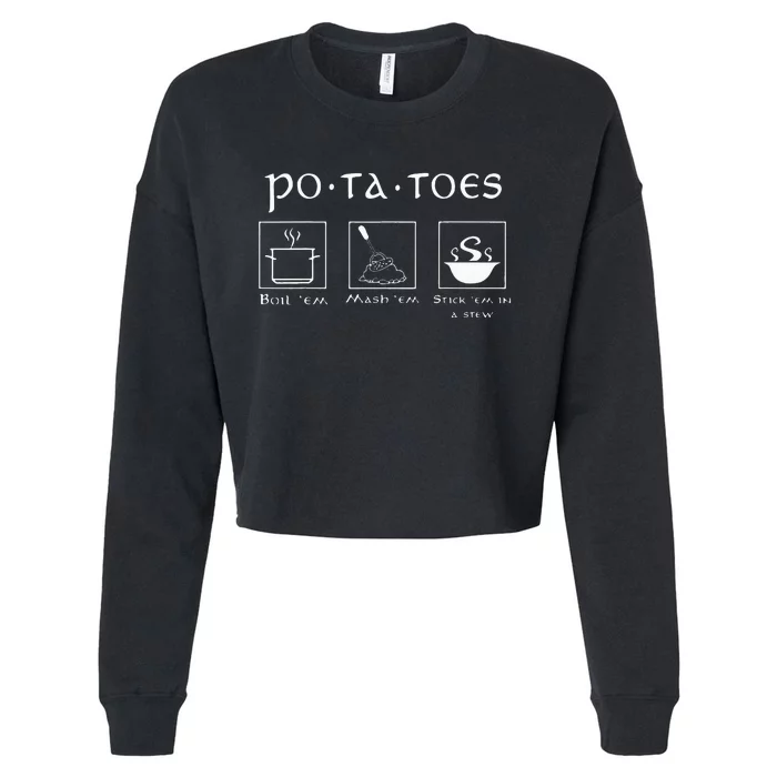 Taters Potatoes Potato Tater Cropped Pullover Crew