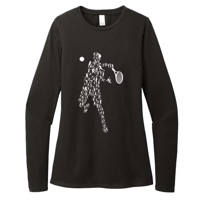 Tennis Positions Player Balls Funny Racket Game Outfit Womens CVC Long Sleeve Shirt