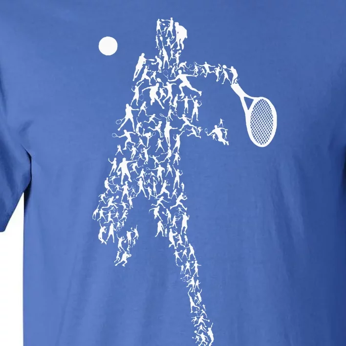 Tennis Positions Player Balls Funny Racket Game Outfit Tall T-Shirt