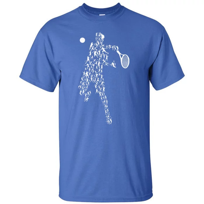 Tennis Positions Player Balls Funny Racket Game Outfit Tall T-Shirt