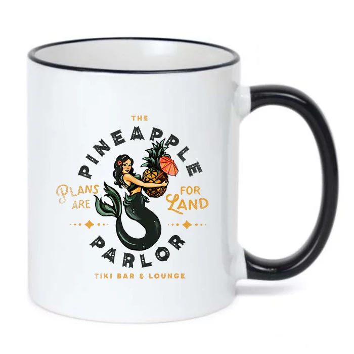 The Pineapple Parlor Tiki Bar & Lounge Pinup Mermaid Black Color Changing Mug