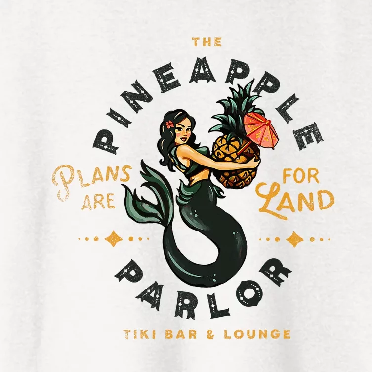 The Pineapple Parlor Tiki Bar & Lounge Pinup Mermaid Women's Crop Top Tee