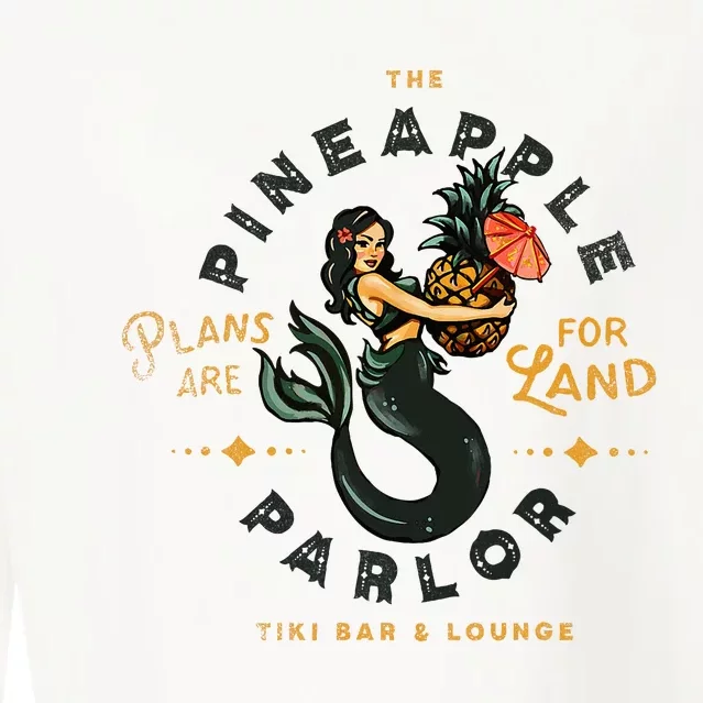 The Pineapple Parlor Tiki Bar & Lounge Pinup Mermaid Cropped Pullover Crew