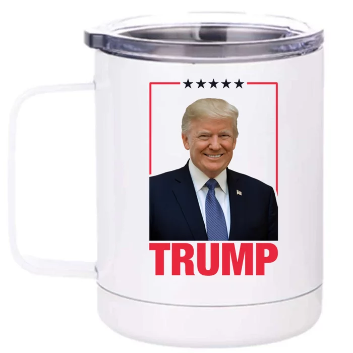 Trump Presidential Portrait 45 Reelect Fake News Potus Great Gift Front & Back 12oz Stainless Steel Tumbler Cup