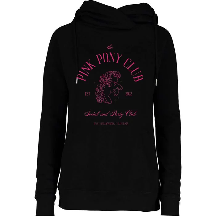 The Pink Pony Club Social And Party Club Womens Funnel Neck Pullover Hood