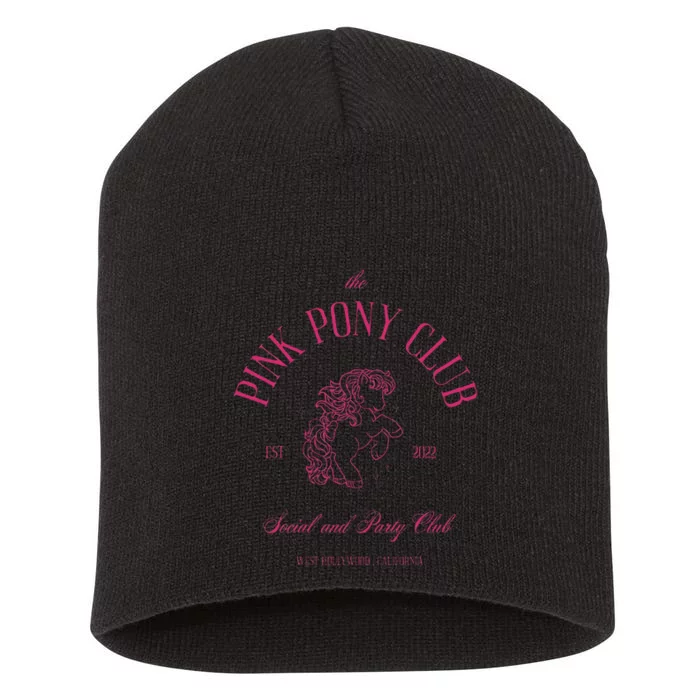 The Pink Pony Club Social And Party Club Short Acrylic Beanie