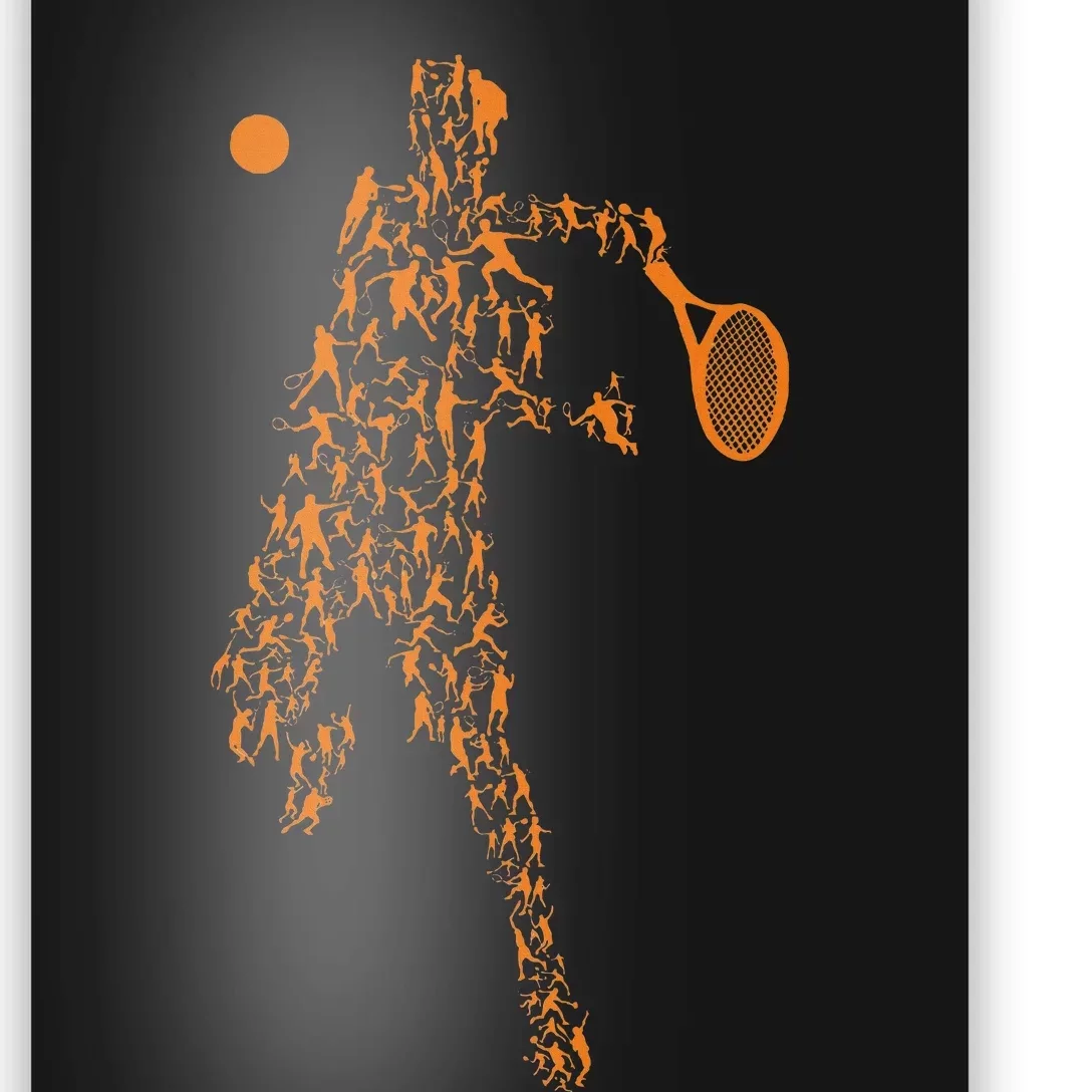 Tennis Positions Player Balls Funny Racket Game Poster