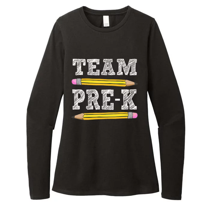 Team PreK Pencil Back To School Preschool Teacher Gift Womens CVC Long Sleeve Shirt