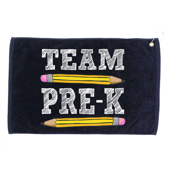 Team PreK Pencil Back To School Preschool Teacher Gift Grommeted Golf Towel