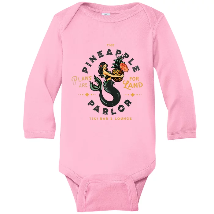 The Pineapple Parlor Tiki Bar & Lounge Vintage Pinup Mermaid Baby Long Sleeve Bodysuit