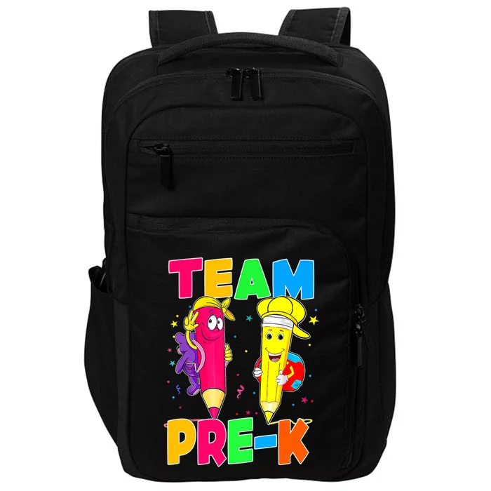 Team Preschool PreK Teacher Student Funny Back To School Gift Impact Tech Backpack