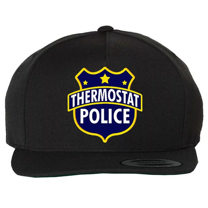 Thermostat Police Pocket Funny Dads Birthday Fathers Day Wool Snapback Cap