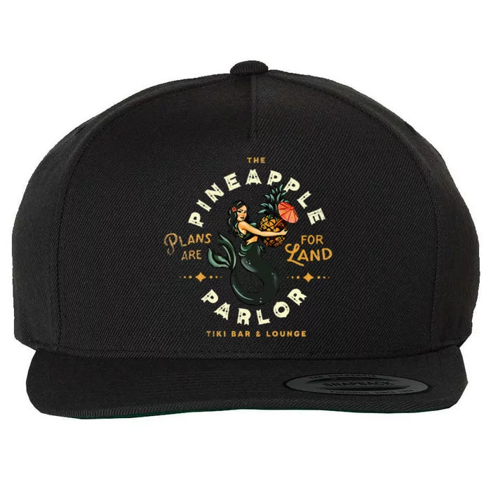 The Pineapple Parlor Vintage Nautical Pinup Mermaid Travel Wool Snapback Cap