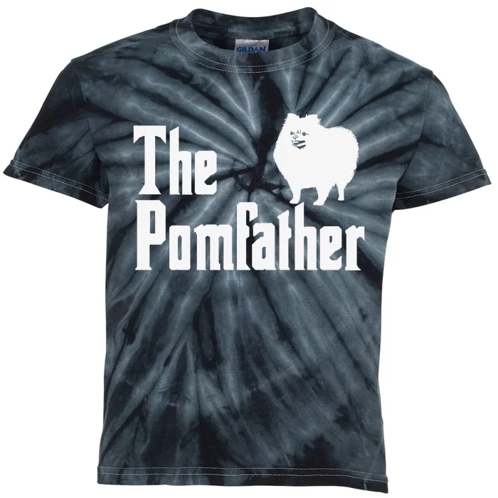 The Pomfather Pomeranian Daddy Pom Dog Lover Kids Tie-Dye T-Shirt