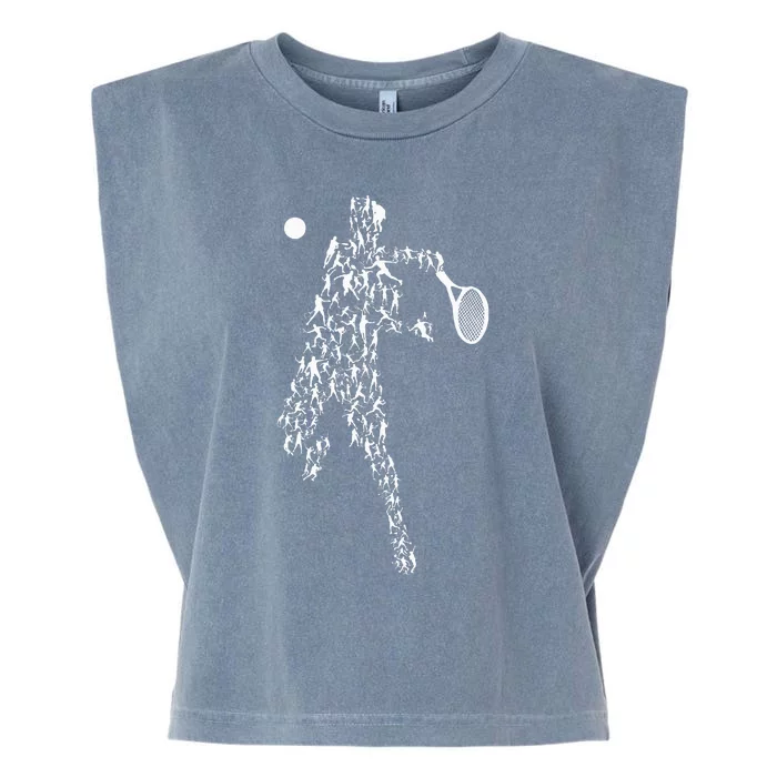 Tennis Positions Player Balls Garment-Dyed Women's Muscle Tee