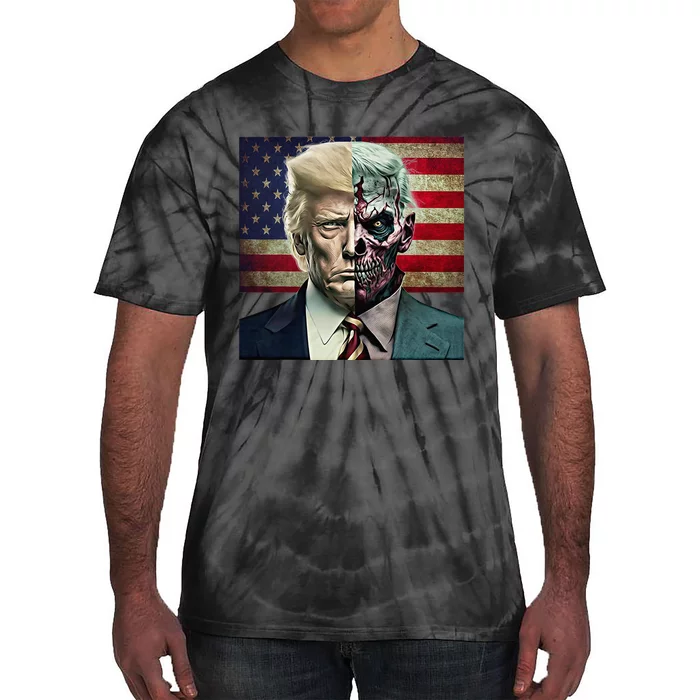 Two-Faced Politicians Presidential Election 2024 Trump Tie-Dye T-Shirt