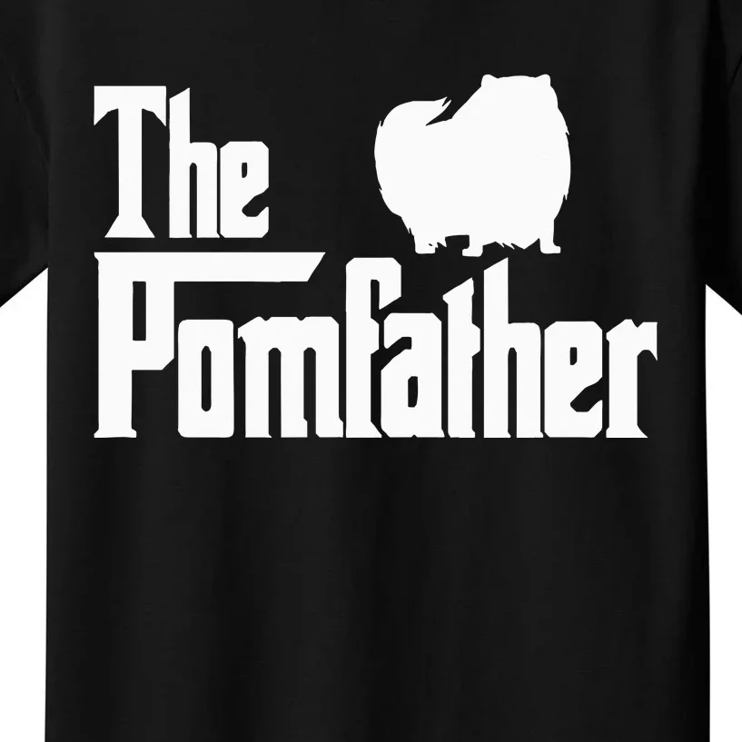 The Pomfather Pomeranian Dog Dad Father Father's Day Kids T-Shirt