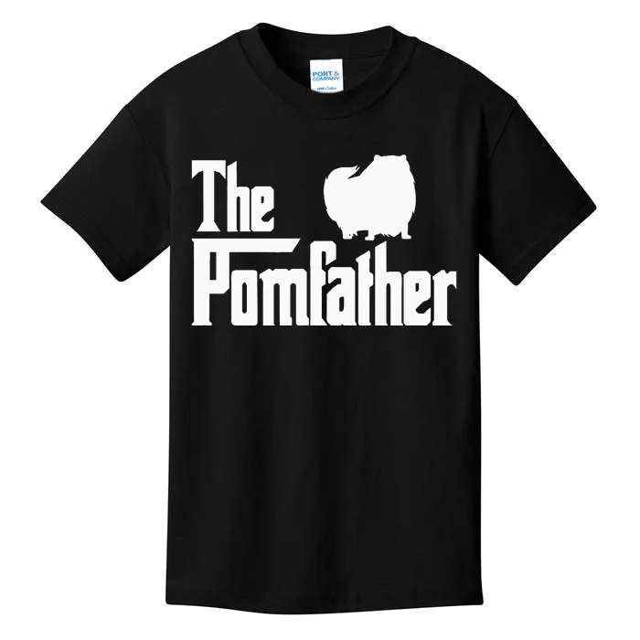 The Pomfather Pomeranian Dog Dad Father Father's Day Kids T-Shirt