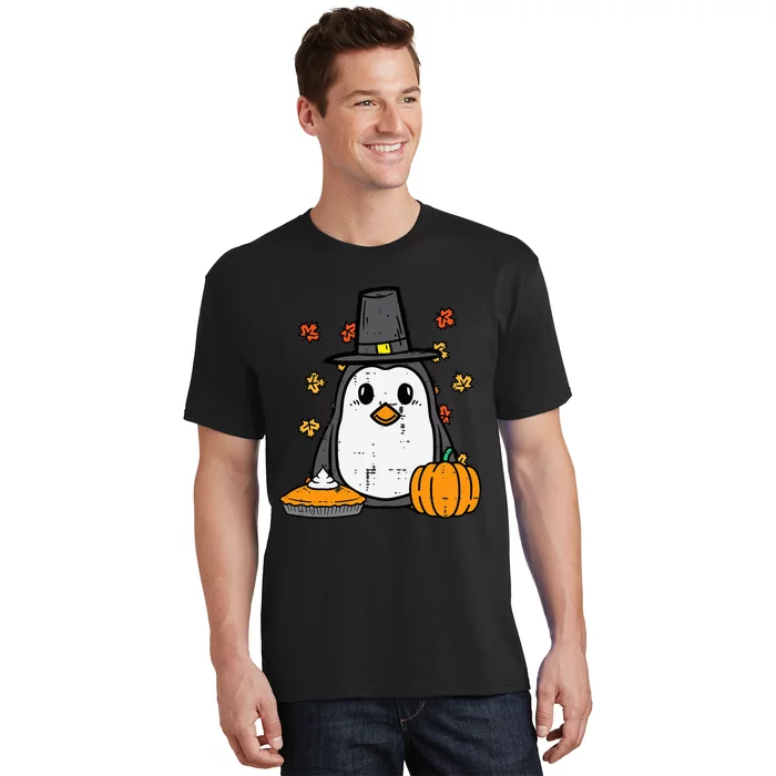 Thanksgiving Penguin Pilgrim Cute Fall Autumn T-Shirt