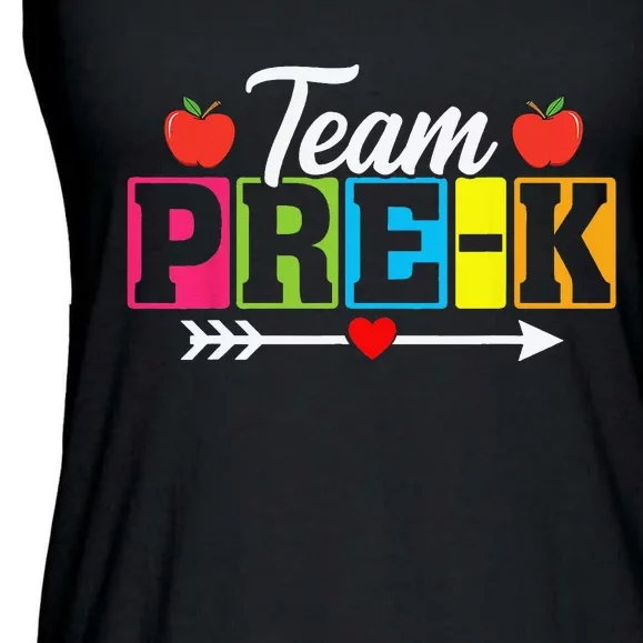 Team PreK PreSchool Teacher Student Back To School Ladies Essential Flowy Tank