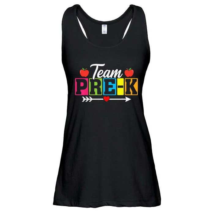 Team PreK PreSchool Teacher Student Back To School Ladies Essential Flowy Tank