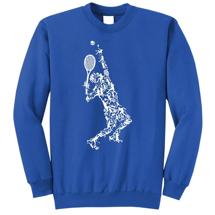 Tennis Player Positions Balls Racket In Drawing Sweatshirt