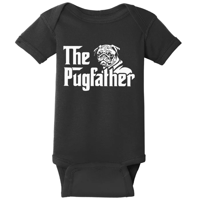 The Pugfather Pug Dad Fathers Day Gift Pug Lovers Baby Bodysuit