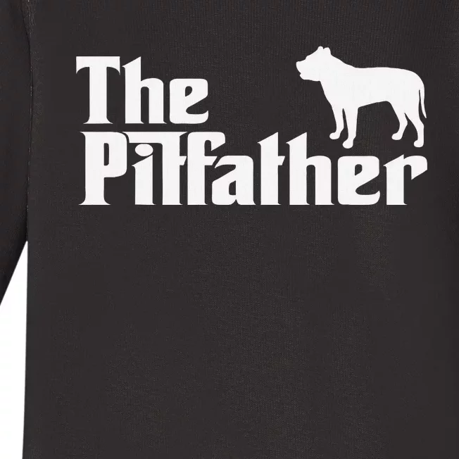 The Pitfather Pit Bull Dad Funny Pit Daddy For Dog Dad Baby Long Sleeve Bodysuit