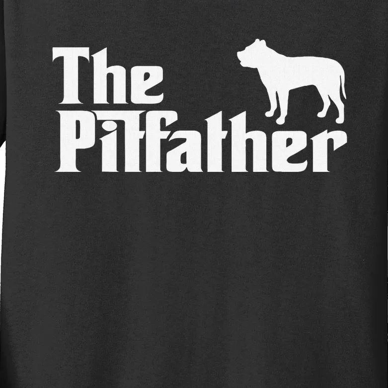 The Pitfather Pit Bull Dad Funny Pit Daddy For Dog Dad Kids Long Sleeve Shirt