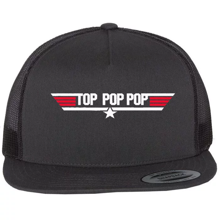 Top Pop Pop Funny Father's Day Dad Grandpa Gifts Flat Bill Trucker Hat