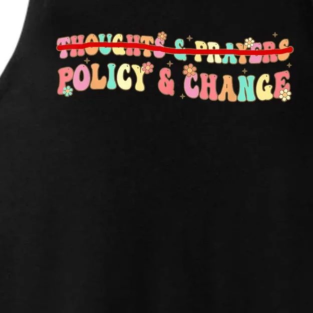 Thoughts & Prayers Policy And Change Ladies Tri-Blend Wicking Tank