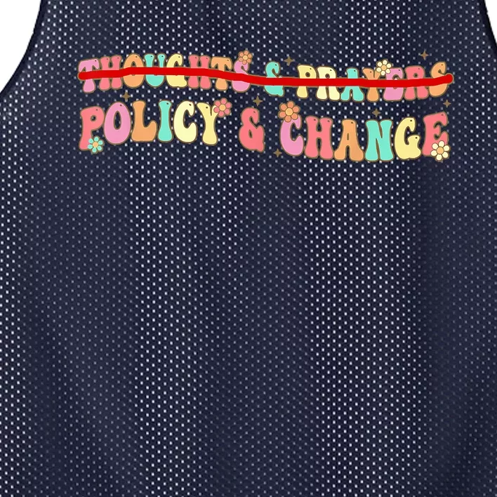 Thoughts & Prayers Policy And Change Mesh Reversible Basketball Jersey Tank