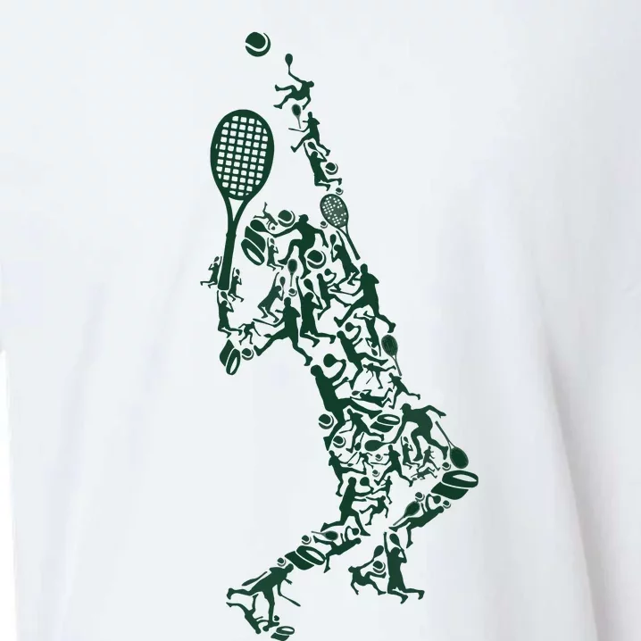 Tennis Player Positions Balls Racket In Drawing Sueded Cloud Jersey T-Shirt