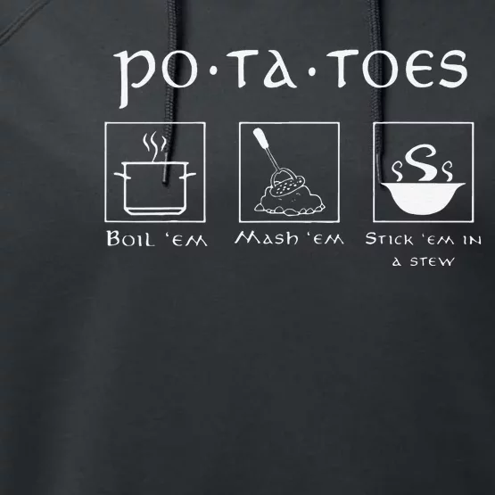 Taters Potatoes Potato Tater Performance Fleece Hoodie