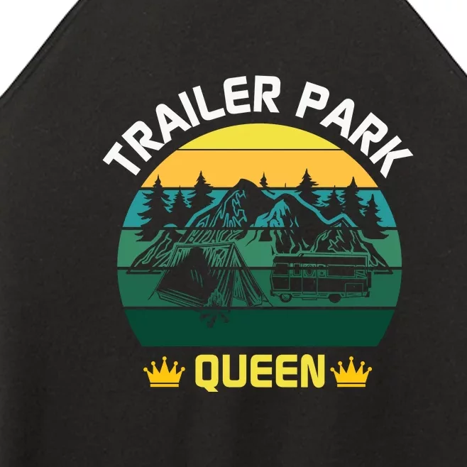 Trailer Park Queen Funny Girl Camping Gift Women’s Perfect Tri Rocker Tank