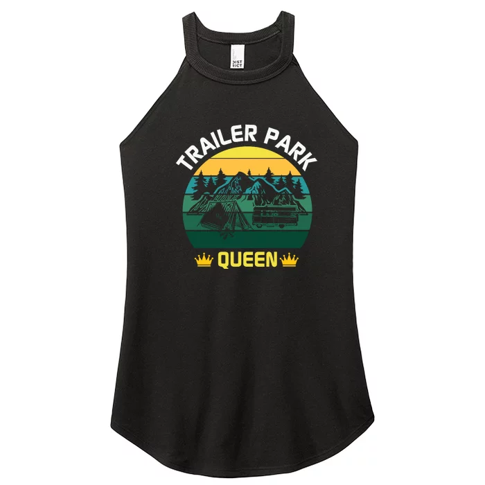 Trailer Park Queen Funny Girl Camping Gift Women’s Perfect Tri Rocker Tank