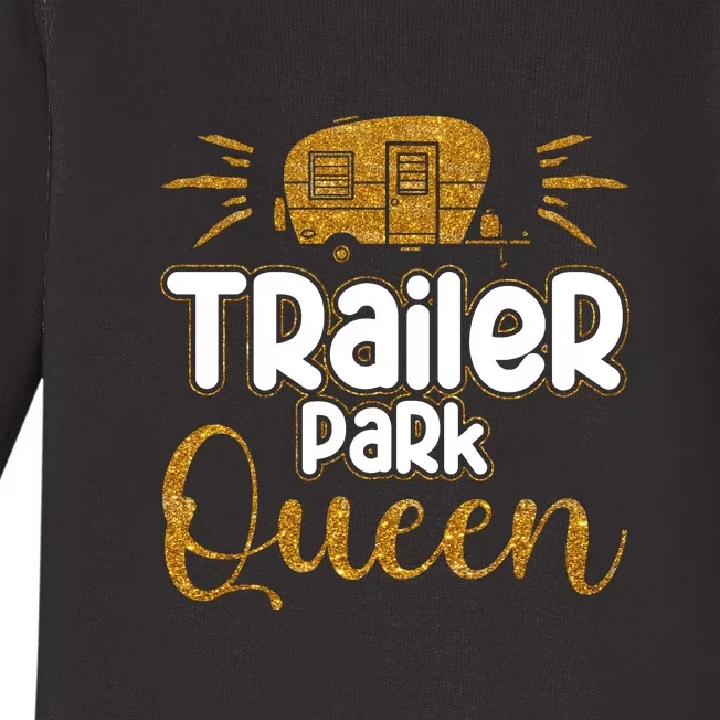 Trailer Park Queen RV Camping Camper Gift Baby Long Sleeve Bodysuit