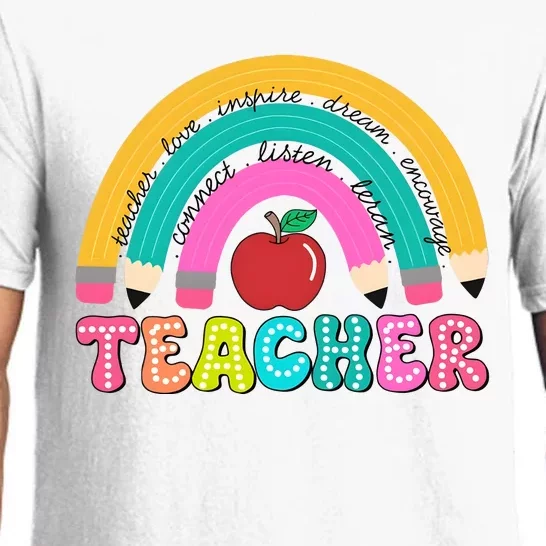 Teacher Pencil Rainbow Teacher Life Pajama Set