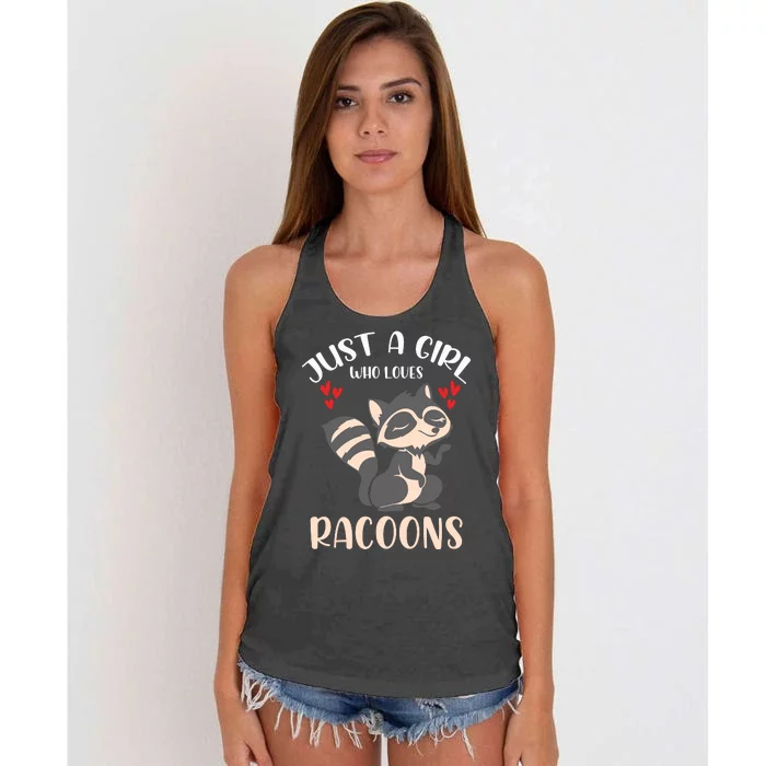 Trash Panda Raccoons Animal Just A Girl Who Loves Racoon Women's Knotted Racerback Tank