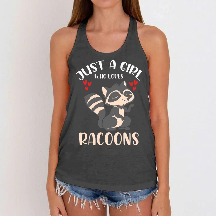 Trash Panda Raccoons Animal Just A Girl Who Loves Racoon Women's Knotted Racerback Tank