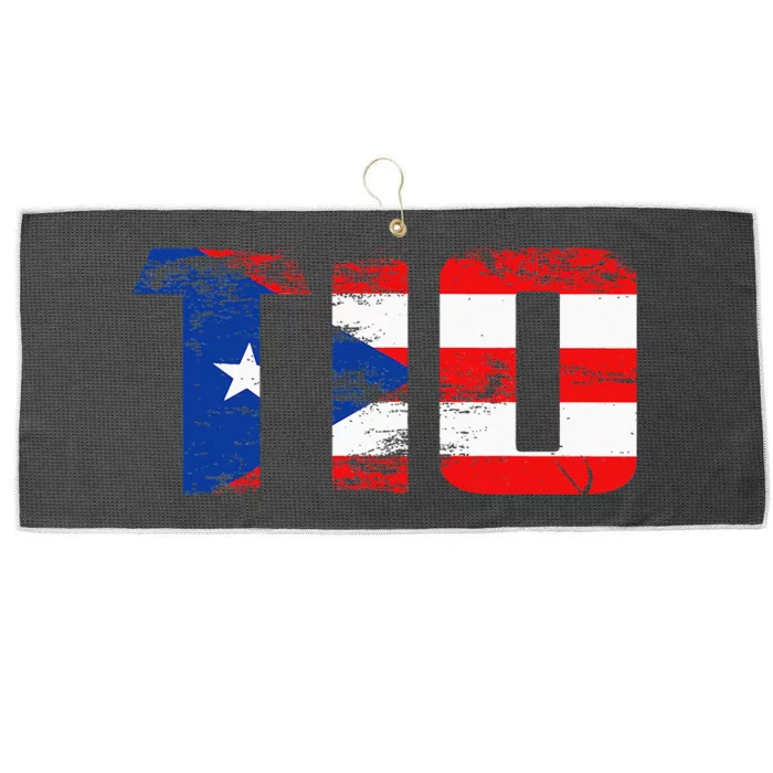 Tio Puerto Rico Flag Pride Fathers Day Puerto Rican Men Large Microfiber Waffle Golf Towel